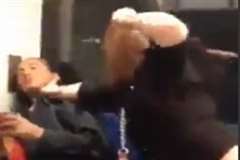 電車内でいきなり暴力を振るう薬物中毒の女性