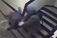 抵抗する女性から力ずくでバッグを強奪する男