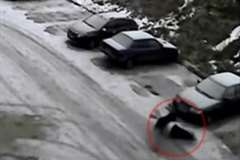 飛び降り自殺をした男性が地面に激突した瞬間・・・