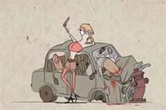 スマホに夢中な人々を風刺するアニメ